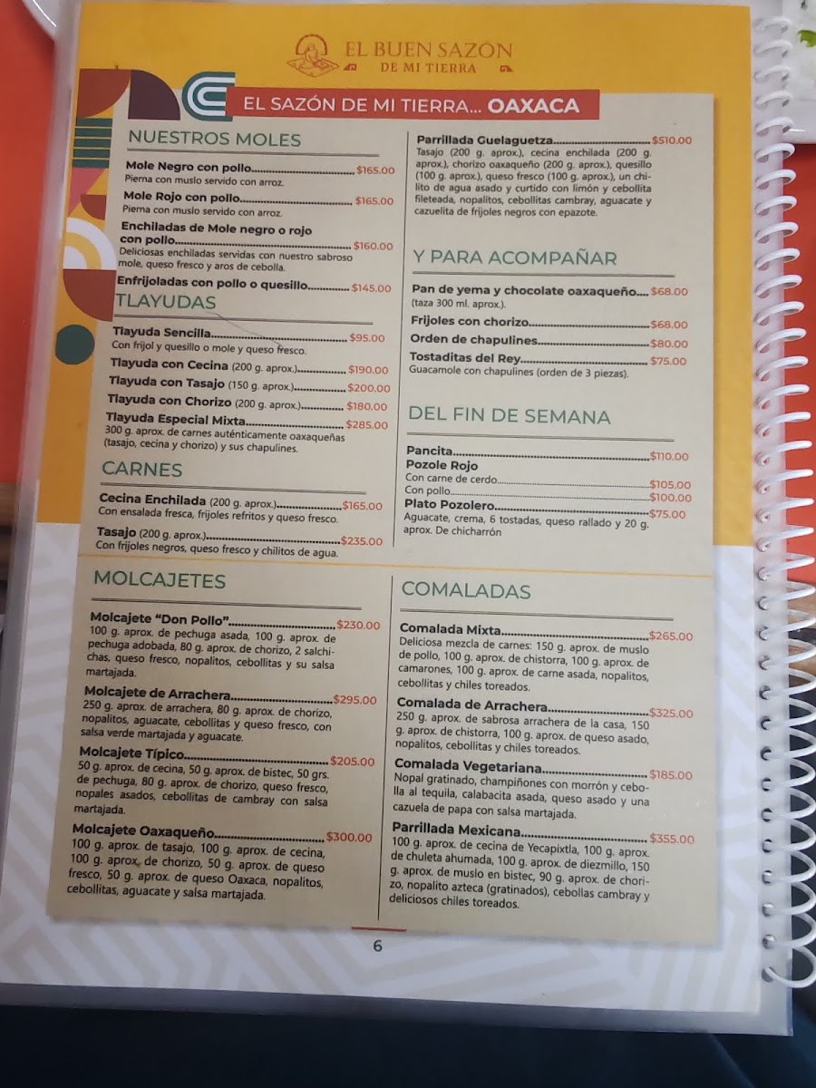 El buen sazón de mi tierra Menu - Image 1